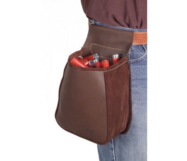 Leather Carrier Divided Pouch for Shells Bandera USA, Fine Leather