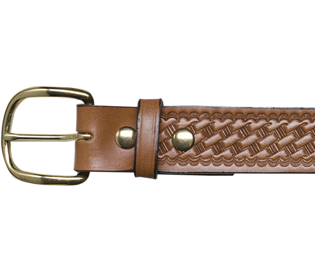 Tan Basketweave Leather Belt – 1 1/2″ – Bandera USA, Fine Leather and ...